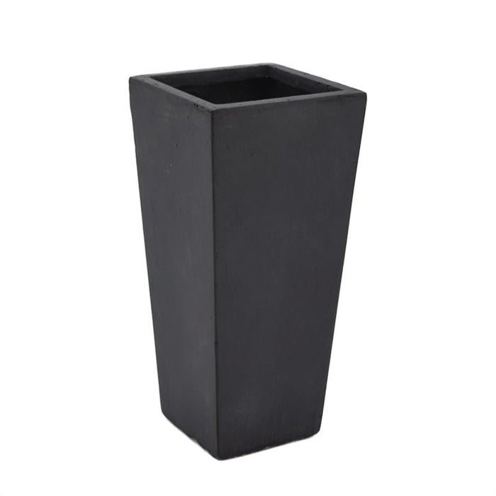 Neliönmuotoinen Kartiomainen Kukkalaatikko Korkea Musta 75cm Fiberstone