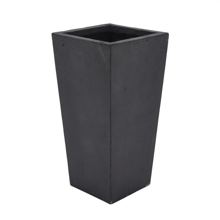 Neliönmuotoinen Kartiomainen Kukkalaatikko Korkea Musta 75cm Fiberstone